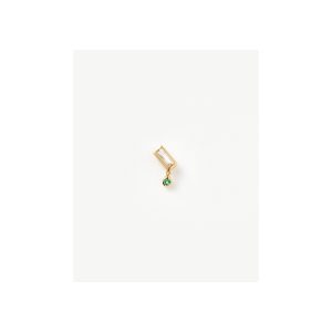 Solid Gold Emerald Single Drop Stud Earring