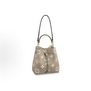 LOUIS VUITTON N?ONO? Embossed Grain Medium Elephant Grey Creamy White