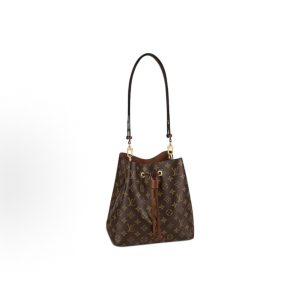 LOUIS VUITTON N?ONO? MM Classic Presbyopia Full Print Bucket Bag Hand-Held Crossbody Shoulder Bag Medium Brown Caramel Colour