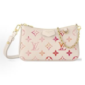 LOUIS VUITTON Easy Pouch on Strap Shoulder Bag - Gradient Strawberry Milk Pink and White