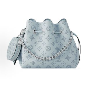 LOUIS VUITTON Bella Detachable Adjustable Shoulder Strap Drawstring Closure Cut-Off Perforated Moonlight Goddess Bucket Bag One Shoulder Crossbody Bag Regular Blue