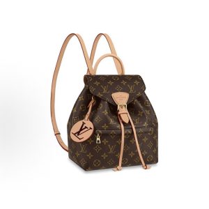 LOUIS VUITTON Montsouris Monogram Logo Presbyoping Print Backpack Backpack Small Brown