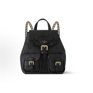 LOUIS VUITTON Backup Letter-embossed Magnetic Backpack Black