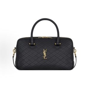 SAINT LAURENT CASSANDRE Zip Closure Lambskin Crossbody Shoulder Bag Women's Black